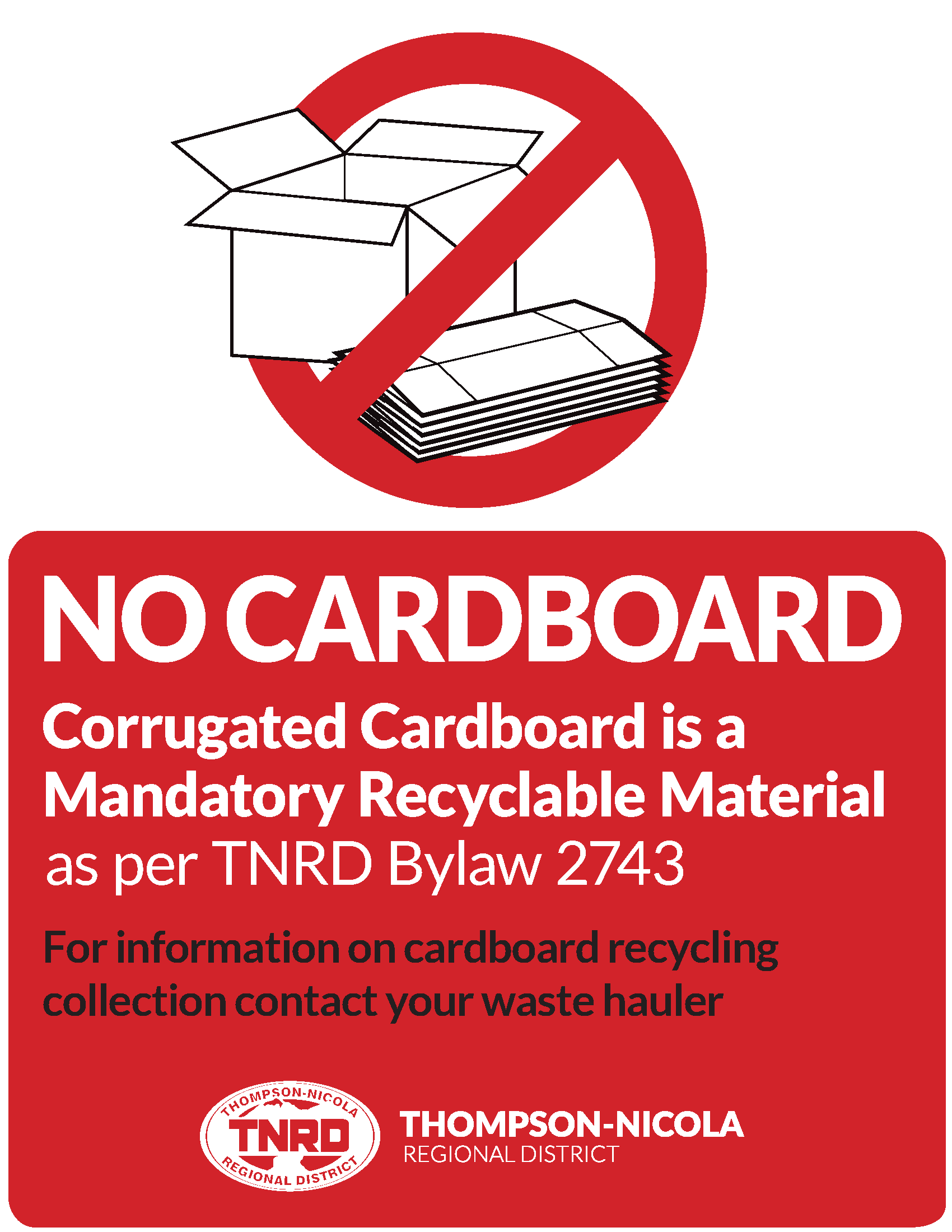 “No Cardboard” Poster 8.5”x11” - Print at home only